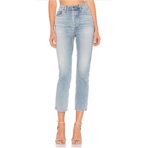 AGOLDE Riley High Rise Straight Crop in Blue Rock.